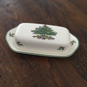 Spode Christmas Tree Butter Dish